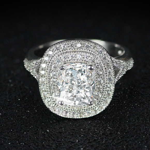 NEW Diamond 💍 Sterling Silver Engagement Ring - Picture 6 of 8